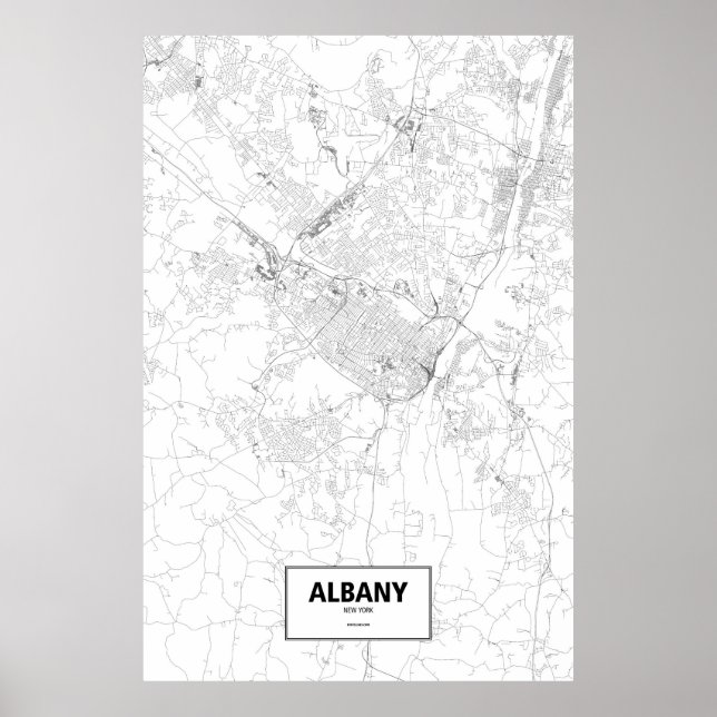 Póster Albany, Nova Iorque (preto no branco) (Frente)