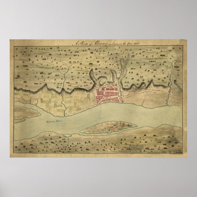 Póster Albany NY 1758 (Frente)