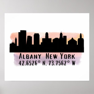 Poster Albany NY City Skyline