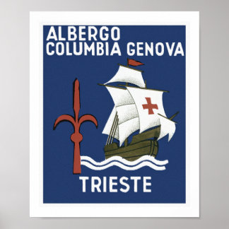 Poster Albergo Columbia Genoa ~ Trieste