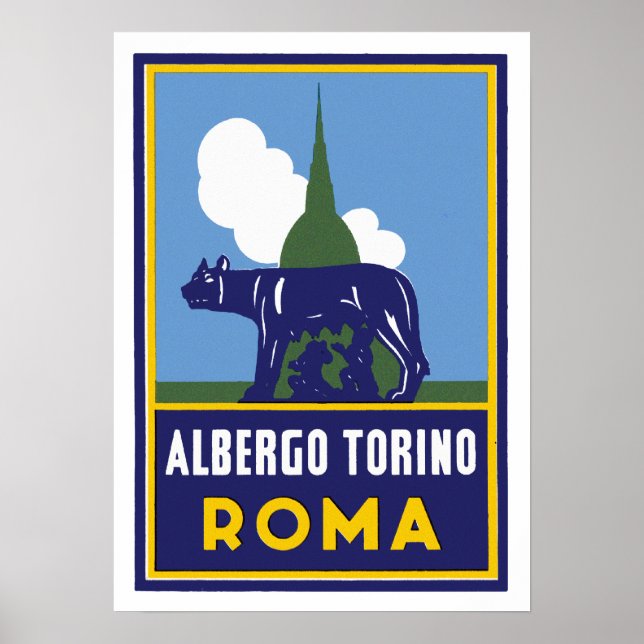 Póster Albergo Torino Roma (Frente)