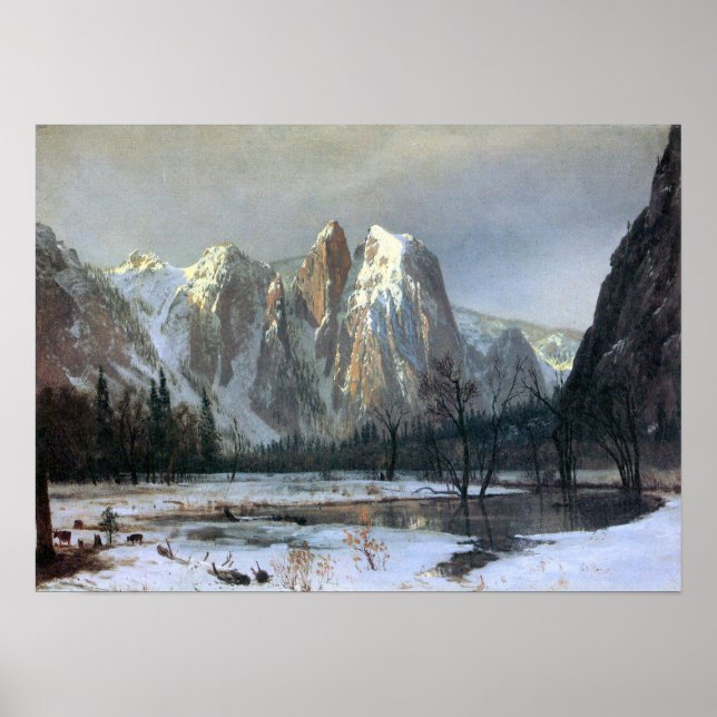 Póster Albert Bierstadt-Cathedral Rocks, Yosemite (Frente)