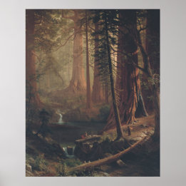 Poster Albert Bierstadt Giant Redwood Trees da Califórnia