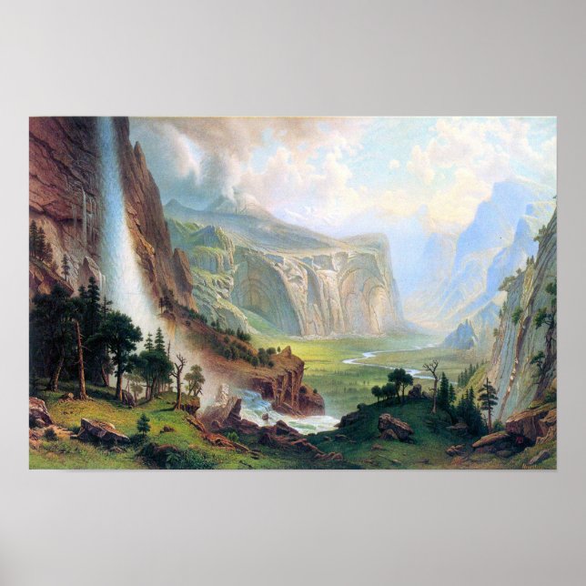 Póster Albert Bierstadt-Half Dome em Yosemite (Frente)