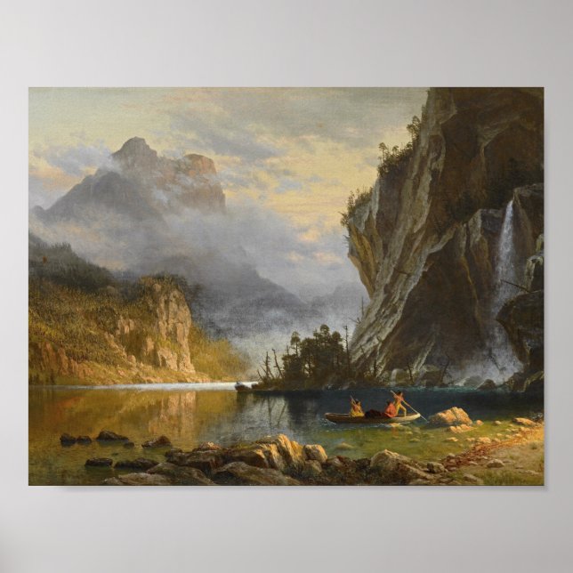 Poster Albert Bierstadt - Indianos Pescar Lança (Frente)