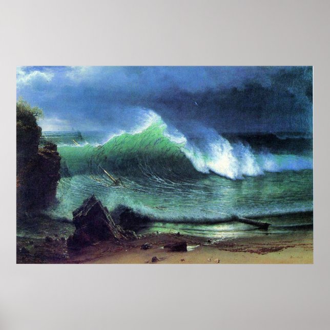 Poster Albert Bierstadt, Mar de Emerald (Frente)