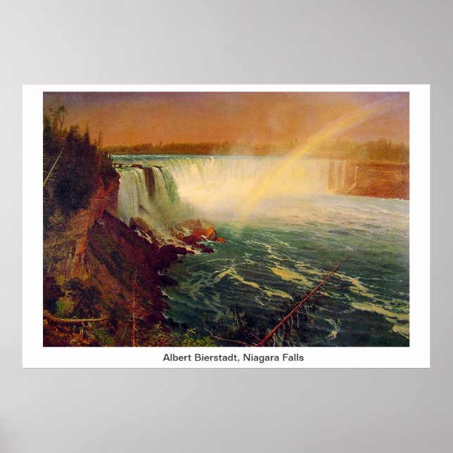 Póster Albert Bierstadt, Niagara Falls. (Frente)