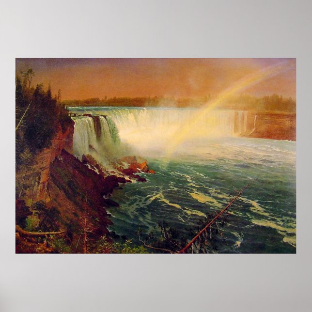 Póster Albert Bierstadt, Niagara Falls. (Frente)