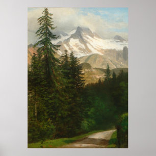 Poster Albert Bierstadt Pintando Neve no Alto País