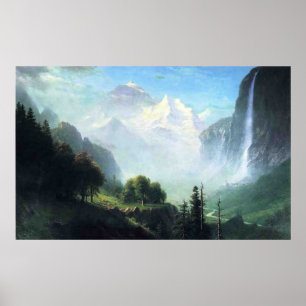 Póster Albert Bierstadt staubbach cai perto de lauterbru