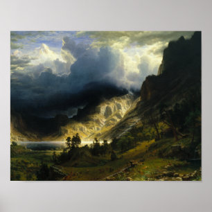 Póster Albert Bierstadt - Uma Tempestade nas Montanhas Ro