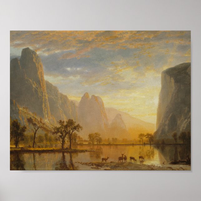 Póster Albert Bierstadt - Vale do Yosemite (Frente)