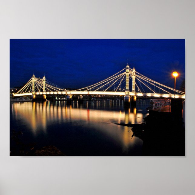 Poster Albert Bridge At Night West London (Frente)