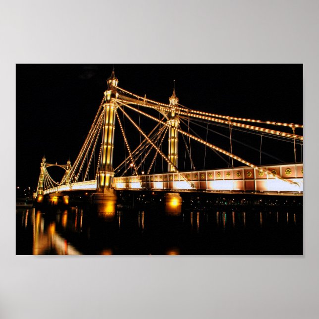 Poster Albert Bridge At Night West London (Frente)