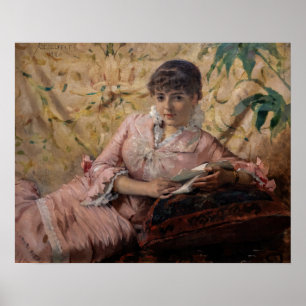 Poster Albert Edelfelt - A Parisiense Leitora