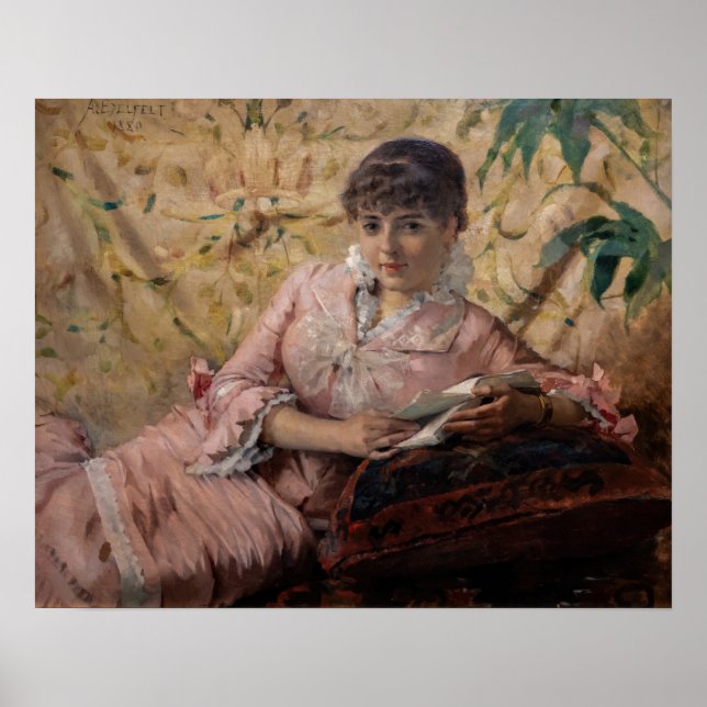 Poster Albert Edelfelt - A Parisiense Leitora (Frente)