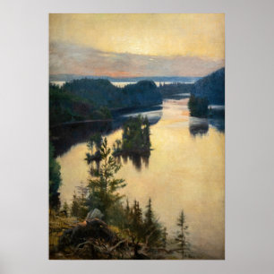 Poster Albert Edelfelt - Cume da Kaukola ao Pôr-do-Sol