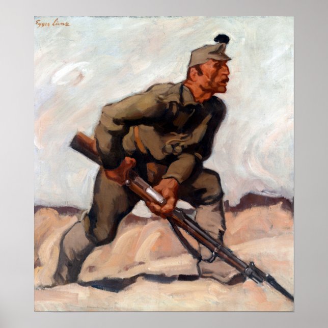 Poster Albin Egger-Lienz Kaiserschützen Dolomitenwacht (Frente)