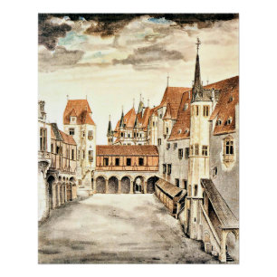 Póster Albrecht Durer, Courtyard do Antigo Castelo,