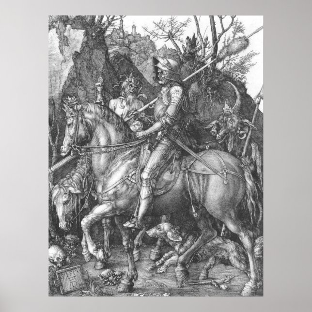 Poster Albrecht Durer Knight Death e o Diabo (Frente)