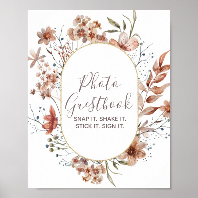 Poster Álbum de Fotografias de Aquarela de Flores Silvest (Frente)