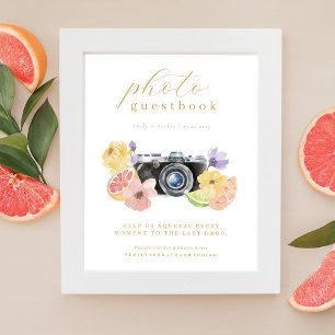 Poster Álbum de Fotos de Casamento de Limoeiro aquarela C