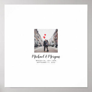 Poster Álbum de Fotos de Casamento para Desejos Manuscrit