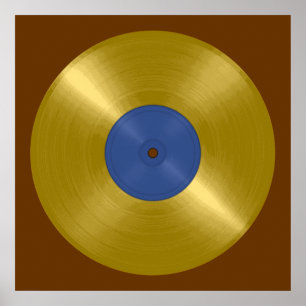 Póster Álbum de Vinil Dourado