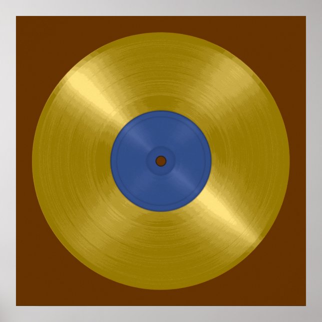 Póster Álbum Dourado do Vinyl Record (Frente)