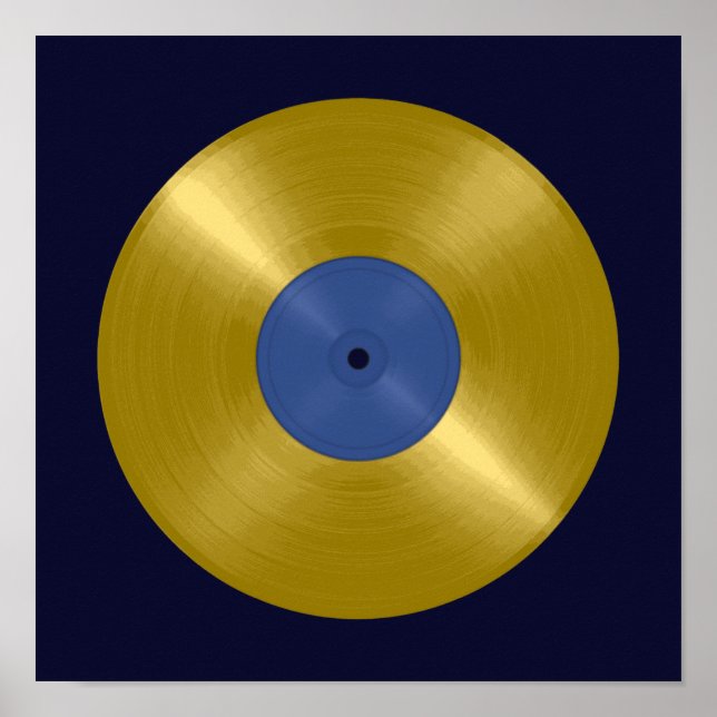 Poster Álbum Dourado do Vinyl Record (Frente)
