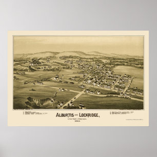 Póster Alburtis e Lockridge, mapa panorâmico do PA - 189