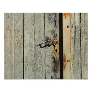Póster Alça de porta enferrujada com tempo