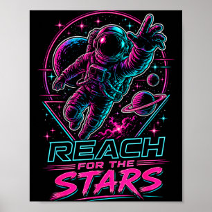 Poster Alcançar as estrelas mentalidade de crescimento do