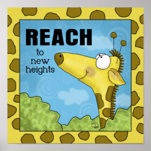 Póster Alcance a New Heights Giraffe