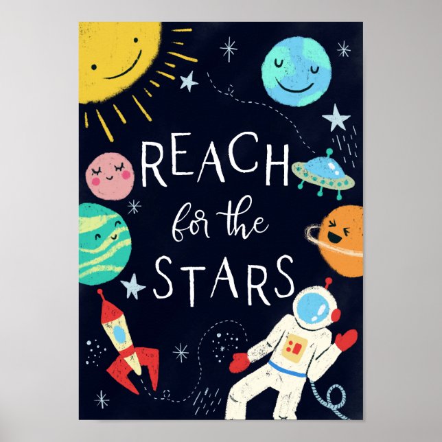 Poster Alcance as Estrelas Berçário de Planetas de Galáxi (Frente)