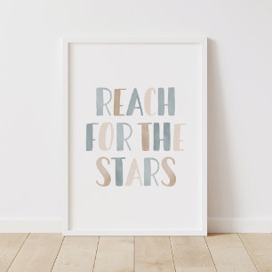 Poster Alcance Neutro as Estrelas Quarto Infantil Espaço
