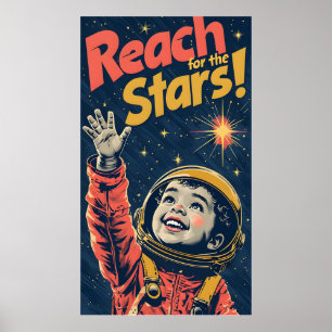 Poster Alcance Para O Garoto Das Estrelas Astronauta In