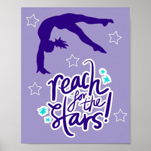 Poster Alcance para o Tumbling de Ginástica Estrelas