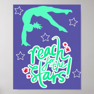 Poster Alcance para o Tumbling de Ginástica Estrelas