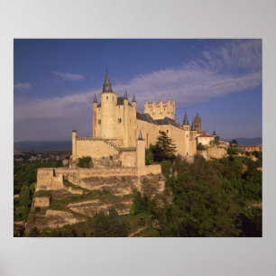 Póster Alcazar e Catedral, Segóvia, Castela Leão,