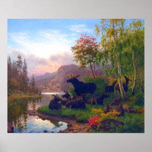 Poster Alce Majestoso em uma Paisagem Sueca de Outono