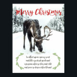 Poster Alce No Inverno Foto Da Neve Verse Feliz Natal<br><div class="desc">Moose no inverno neve alegre poema de Natal versículo. O verso diz: Eu caminhei sobre uma estrada de neve, e senti uma solidão profunda. Um branco pristine tão claro e frio, e paz tão profunda dentro que encontrei. Uma saudação de Natal celebrando a solidão e a estação de inverno. Eu...</div>
