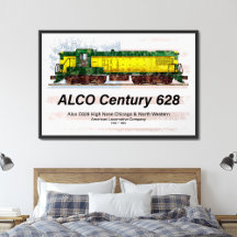 Alco C-628 Locomotiva Diesel e bandeira americana