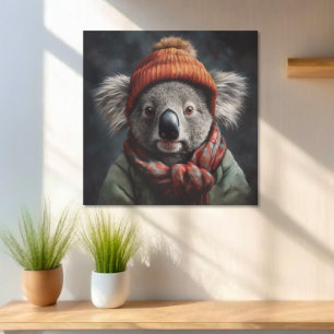 Poster Alcoala adorável vestindo chapéu laranja giro