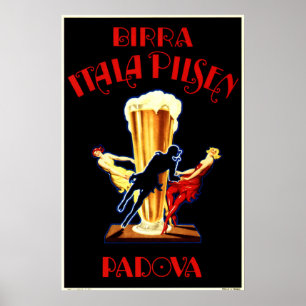 Poster Álcool BIRRA ITALA PILSEN PADOVA Bebida Vintage