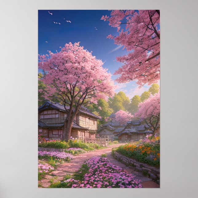 Poster Aldeia Cherry Blossom (Frente)