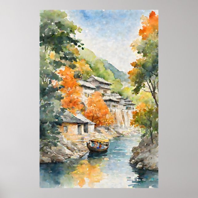 Poster Aldeia da orla asiática (Frente)