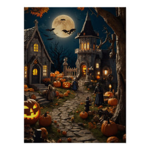 Póster Aldeia de Abóbora de Halloween