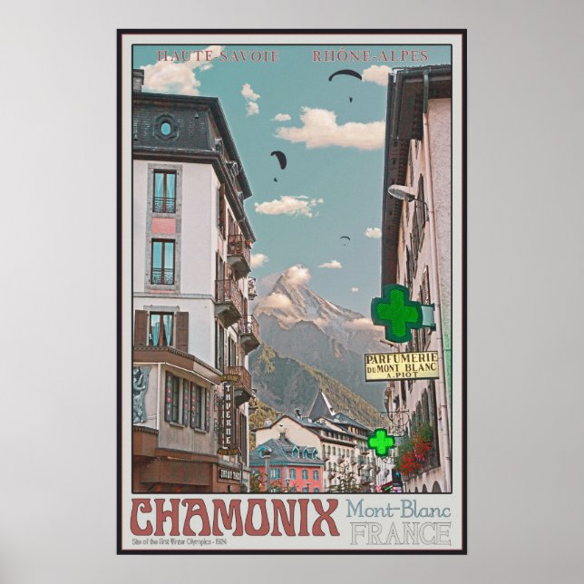 Poster Aldeia de Chamonix (branco) (Frente)