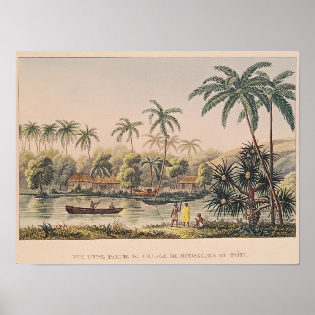 Poster Aldeia de Matavae, Taiti (Frente)